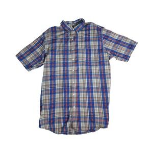 John Blair Mens Plaid Short Sleeve Button‎ Down Shirt XL